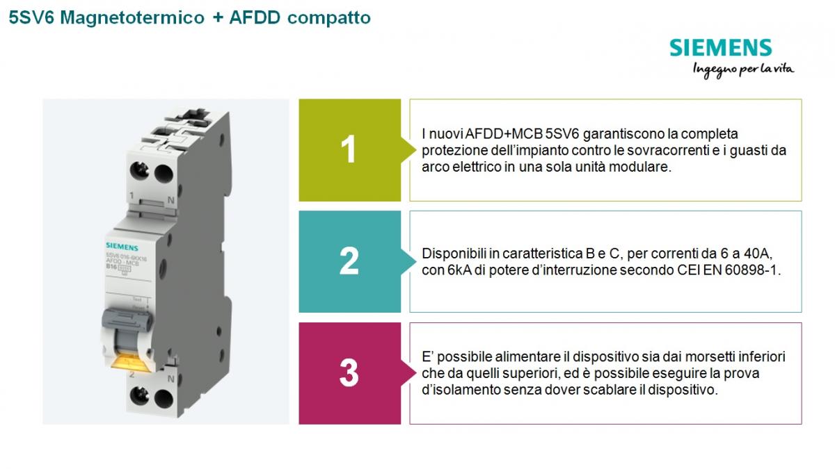 5SV6 siemens magnetotermico afdd